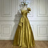 Luxury Yellow Satin One Shoulder A Line Evening Dress LA72794 - SERENE HILL