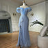 Luxury Blue Beaded Off-Shoulder Mermaid Evening Gown LA72867 - SERENE HILL