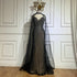 Luxury Dubai Saudi Caramel Mermaid Arabic Evening Dresses with Beaded Cape Sleeves for Formal Occasion LA72852 - SERENE HILL