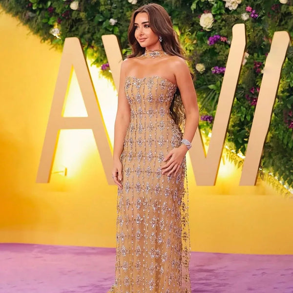 Luxury Nude Beaded Mermaid Evening Dress for Occasion Saudi LA72871