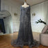 Luxury Dubai Saudi Arabic Gray Mermaid Beaded With Overskirt Evening Dresses Gowns For Formal Occasion LA72849 - SERENE HILL