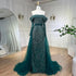 Off Shoulder Light Blue Mermaid Evening Dress with Detachable Overskirt Dubai LA72254 - SERENE HILL