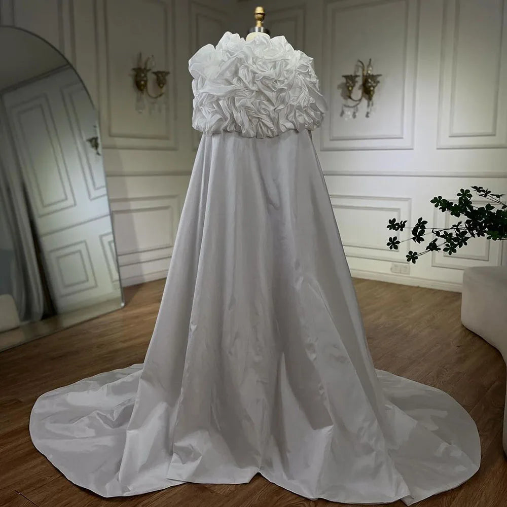 Serene Hill Arabia Nude Pearls Beaded Mermaid Long Cloak Luxury Dubai Evening Dresses Gowns For Women Wedding Party LA72091C - SERENE HILL