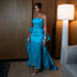 Serene Hill Arabic Blue Elegant Tea Length Mermaid Beaded Evening Dresses Gowns for Women Wedding Party 2025 LA72485 - SERENE HILL