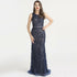 On Sale No Return No Refund Serene Hill Arabic Blue Sleeveless Mermaid Luxury Evening Dresses Gowns 2025 Lace Beaded Elegant For Woman Wedding Party LA6358 - SERENE HILL