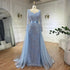 Serene Hill Arabic Blue Sweetheart Mermaid Evening Gown Beaded Overskirt - Luxury Dresses for Woman&