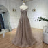 Serene Hill Arabic Caramel A Line Beaded Luxury Dubai Evening Dresses Gowns For Women Wedding Party 2025 LA72563 - SERENE HILL