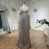 Serene Hill Arabic Caramel Elegant Mermaid Beaded Feathers Long Cloak Evening Dresses Gowns For Women Wedding Party LA72551 - SERENE HILL
