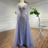 Lilac Mermaid Evening Dresses Luxury Dubai Long Sleeves LA71629A - SERENE HILL
