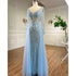 Lilac Mermaid Evening Dresses Luxury Dubai Long Sleeves LA71629A - SERENE HILL