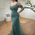 Serene Hill Arabic Caramel Mermaid High Split Elegant Beaded Luxury Evening Dresses Gowns 2025 For Woman Party LA71679 - SERENE HILL