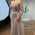 Luxury Caramel Beaded Mermaid Evening Dress with Overskirt LA71922 - SERENE HILL