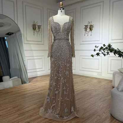 Luxury Caramel Sweetheart Mermaid Evening Dress with Beads LA72465 - SERENE HILL