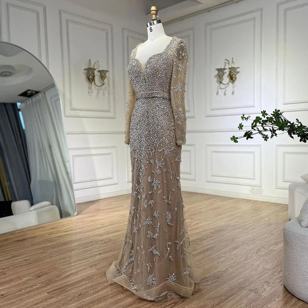 Luxury Caramel Sweetheart Mermaid Evening Dress with Beads LA72465 - SERENE HILL