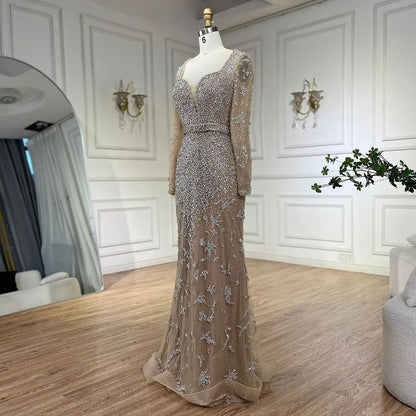 Luxury Caramel Sweetheart Mermaid Evening Dress with Beads LA72465 - SERENE HILL