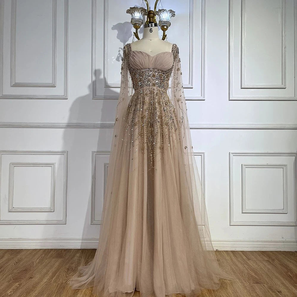 Champagne Dubai Evening Dresses Luxury Women Wedding Party Gown LA7239 SERENE HILL Champagne Dubai Evening Dresses Luxury Women Wedding Party Gown LA7239 SERENE HILL