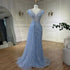 Serene Hill Arabic Dubai Lilac Mermaid With Overskirt Beaded Luxury Evening Dresses Gowns for Women Wedding Party 2025 LA72564 - SERENE HILL