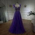 Serene Hill Arabic Elegant Peach Beaded A-Line Evening Gown 2025 Boat Neck Luxury Dress for Women Long Party Dress LA72324 - SERENE HILL