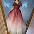 Serene Hill Arabic Gradual Change Red Evening Dresses Gowns 2025 Beaded Luxury A Line Sexy For Women Wedding Party LA70983 - SERENE HILL