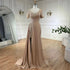 Serene Hill Arabic Lilac Mermaid Elegant Satin Beaded Luxury Dubai Gray Evening Dresses Gowns For Women Wedding Party LA72583 - SERENE HILL
