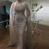 Luxury Dubai Caramel Beaded Mermaid Evening Dress with Cape Sleeves LA72138 - SERENE HILL