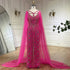 Serene Hill Arabic Luxury Dubai Mermaid Elegant Lilac Shawl Yarn Beaded Evening Dresses Gowns 2025 For Women Party LA72186 - SERENE HILL