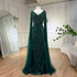 Serene Hill Arabic Mermaid Blue Beaded Elegant Cape Sleeves Luxury Evening Dress Gown For Women Wedding Party 2025 LA71493A - SERENE HILL