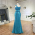 Luxury Dubai Turquoise Blue Mermaid Evening Dresses LA71713 - SERENE HILL