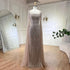 Nude Pink Luxury Evening Dresses with Cape Sleeves LA72261 - SERENE HILL