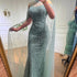 Serene Hill Arabic Purple Mermaid Cape Sleeves Beaded Luxury Long Evening Dresses Gowns 2025 For Woman Wedding Party LA71992 - SERENE HILL