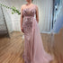 Luxury Dubai Arabic Purple Mermaid One Shoulder High Split Beaded Luxury Evening Dresses Gowns For Women Party LA71820 - SERENE HILL