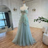 Luxury Sage Green Beaded A-Line Off-Shoulder Evening Dress LA72605 - SERENE HILL