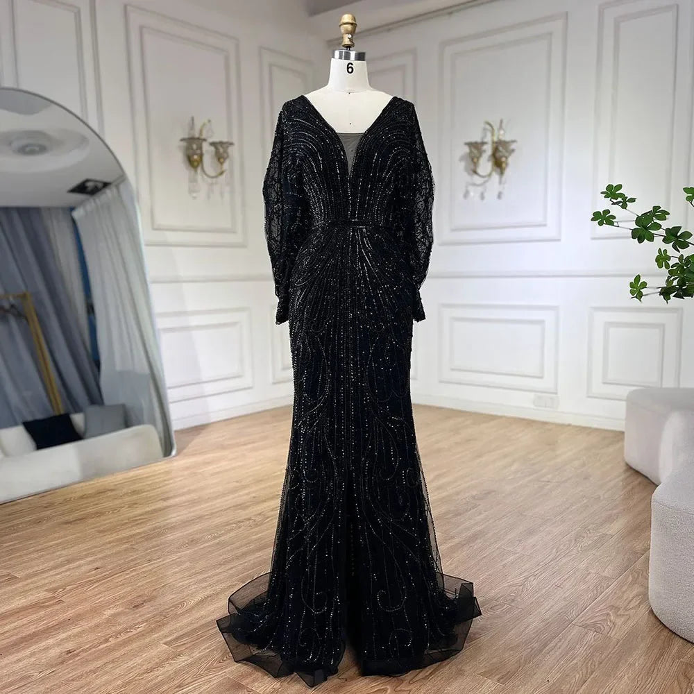 Luxury Arabic Tiffny Mermaid Beaded Evening Dresses Gowns LA72288A - SERENE HILL