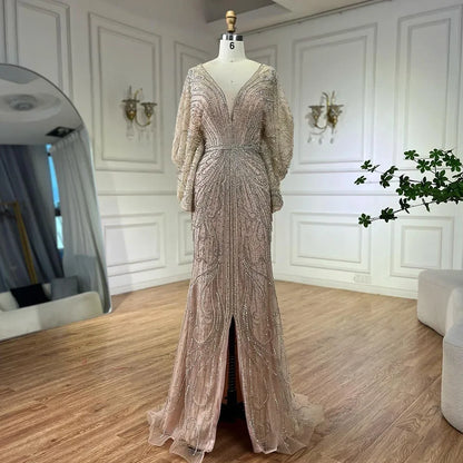 Luxury Arabic Tiffny Mermaid Beaded Evening Dresses Gowns LA72288A - SERENE HILL