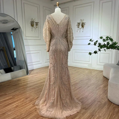 Luxury Arabic Tiffny Mermaid Beaded Evening Dresses Gowns LA72288A - SERENE HILL