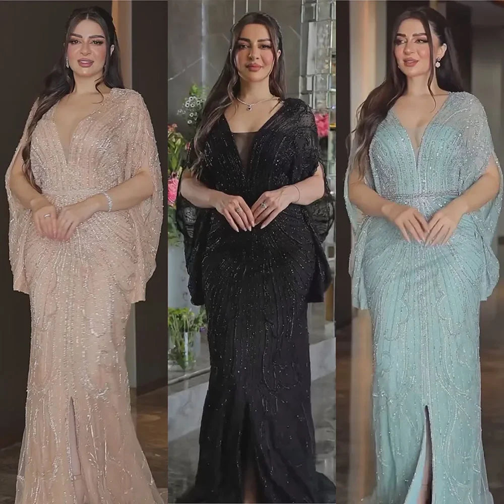 Luxury Arabic Tiffny Mermaid Beaded Evening Dresses Gowns LA72288A - SERENE HILL