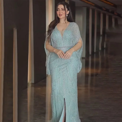Luxury Arabic Tiffny Mermaid Beaded Evening Dresses Gowns LA72288A - SERENE HILL