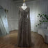 Serene Hill Arabic Turquoise Mermaid Beaded Cape Sleeves Elegant Evening Dresses Gowns 2025 For Women Wedding Party LA72168 - SERENE HILL