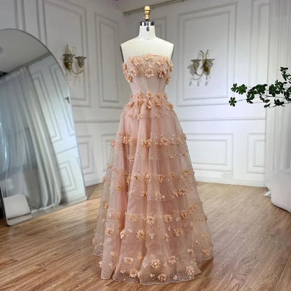 Serene Hill Arabic Turquoise Appliques Elegant A Line Long Evening Dresses Gowns for Women Wedding Party 2025 LA72445 - SERENE HILL