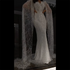 Luxury White Feather Evening Dress with Cape Sleeves LA72160 - SERENE HILL