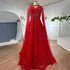 Serene Hill Arabic blue A Line Elegant Cape Sleeves Beaded Evening Dresses Luxury Gowns 2025 For Women Wedding Party LA72171 - SERENE HILL