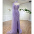 Serene Hill Arabic pink Mermaid Cape Sleeve High Split Beaded Evening Dresses Gowns 2025 For Women Wedding Party LA71938 - SERENE HILL