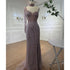Serene Hill Arabic pink Mermaid Cape Sleeve High Split Beaded Evening Dresses Gowns 2025 For Women Wedding Party LA71938 - SERENE HILL