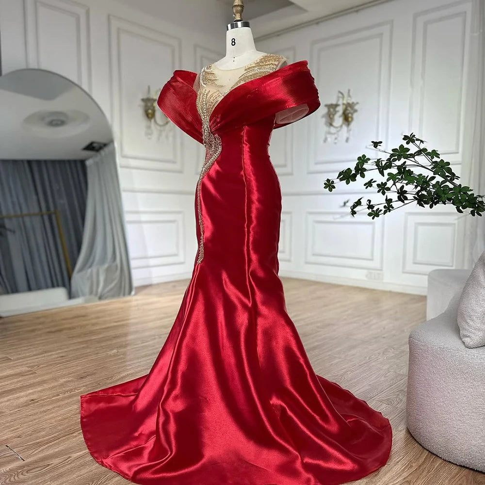Luxury Designer Lilac Satin Mermaid Evening Dress LA72902 mint / 4