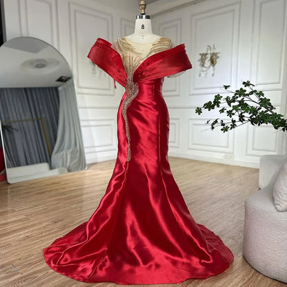Luxury Designer Mermaid Satin Lilac Evening Dresses Gowns For Party LA72902 - SERENE HILL