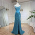 Luxury Dubai Beige Mermaid Floor Length Evening Gowns Luxury Beaded Crystal Spaghetti Strap Party Drsses For Women LA72163 - SERENE HILL