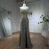 Luxury Dubai Beige Mermaid Floor Length Evening Gowns Luxury Beaded Crystal Spaghetti Strap Party Drsses For Women LA72163 - SERENE HILL