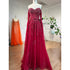 Serene Hill Blue A-Line Sexy Off Shoulder Cape Sleeves Beaded Luxury Evening Dresses Gowns For Women Arabic Party 2025 LA71836 - SERENE HILL