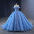 Cinderella Wedding Dress Blue Elegant Luxury Ball Gown Bride Gowns 2025 HM231124 - SERENE HILL