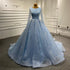 Serene Hill Blue Luxury High end Wedding Dresses 2025 Beaded Sleeveless Lace Up Bridal Dress HM67331 Custom Made - SERENE HILL